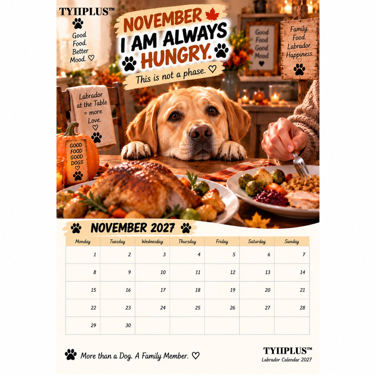 🎄 Christmas Sale – 50% OFF ✨ – Funny 12-Month Wall Calendar for Labrador Lovers & Dog Owners