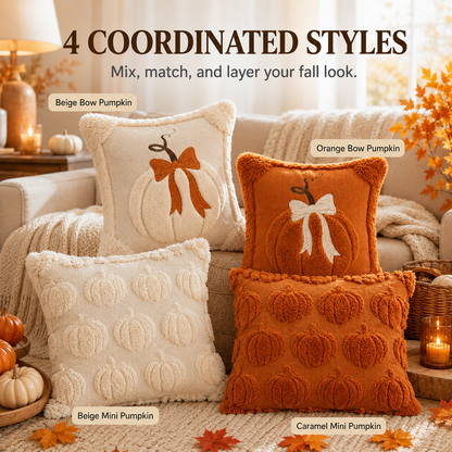Jacquard Pumpkin Pillow Covers – 18x18 Inch