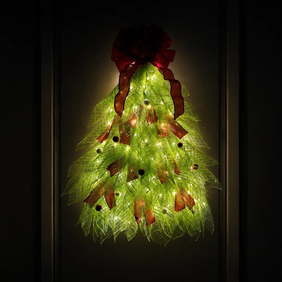 🎄 Christmas Sale – Light-Up Christmas Tree Door Wreath | Festive Front Door Decor