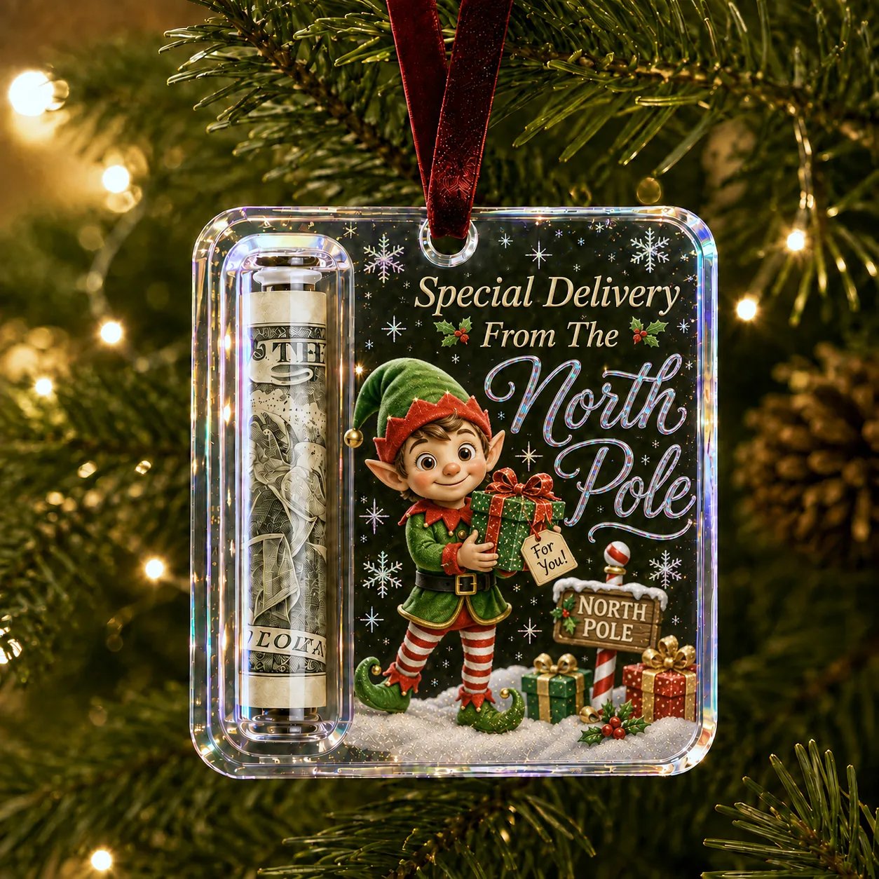 🔥Last day with huge discounts! – ✨🎄Christmas Cash Gift Holder Ornament