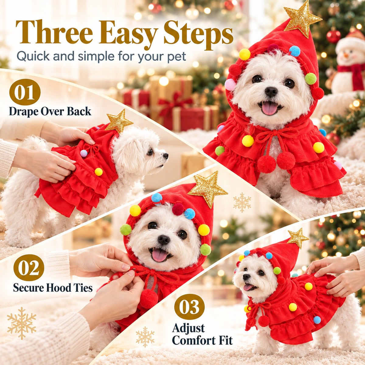 🎄 Christmas Hot Sale - 50% OFF🐶Christmas Tree Pet Cloak Costume for Dogs and Cats