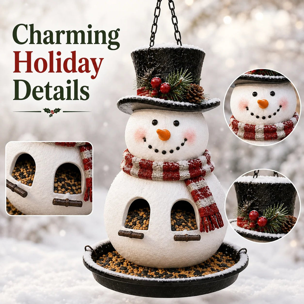 🔥Hot Sale - 50% OFF🔥✨🎄 Christmas Bird Feeder Collection™ – Festive Hanging Garden Feeders for Wild Birds