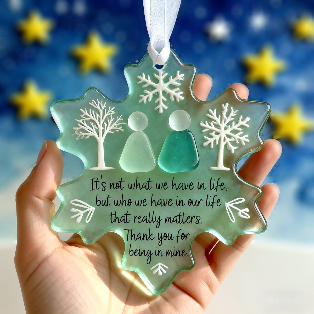 🌊Handmade Sea Glass Keepsake Ornament 🍁❄ A Meaningful Gift for Friendship, Family & Love