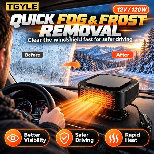 🔥Portable Car Heater Defroster with 360-Degree Rotating Base