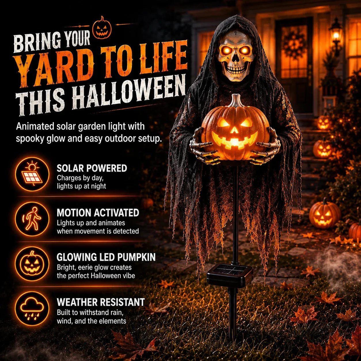 💀 Soul Collector™ Pumpkin Edition Animated Halloween Yard Decoration