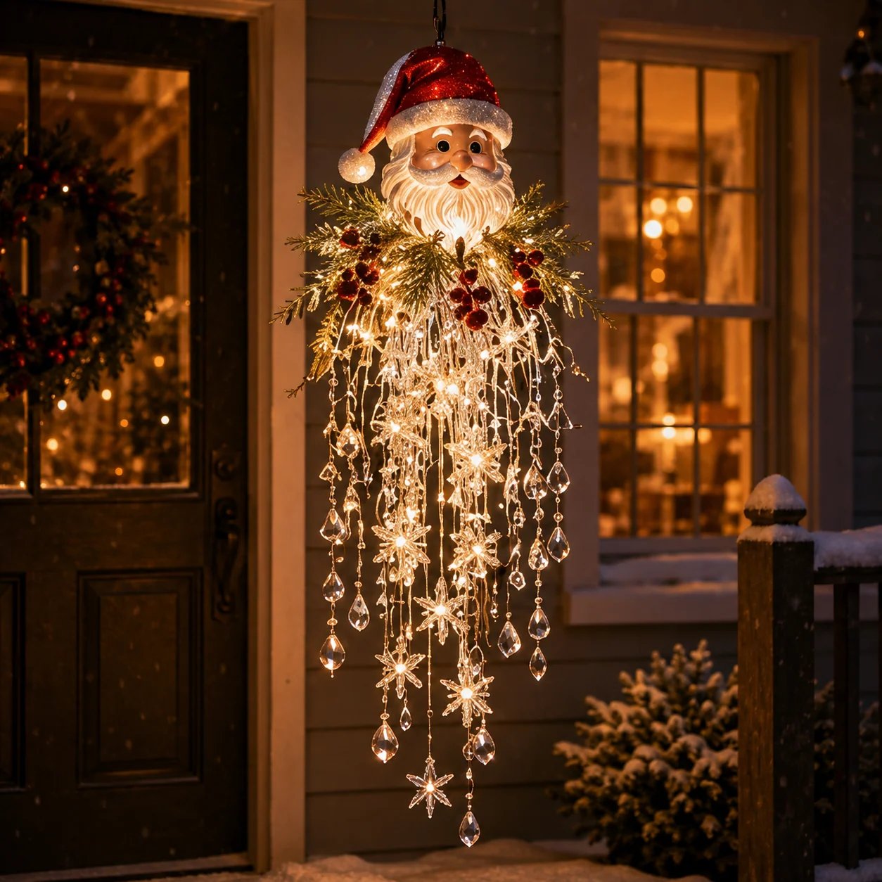 Crystal Cascade Christmas Light™ – Hanging Snowflake & Crystal LED Porch Décor ✨❄️