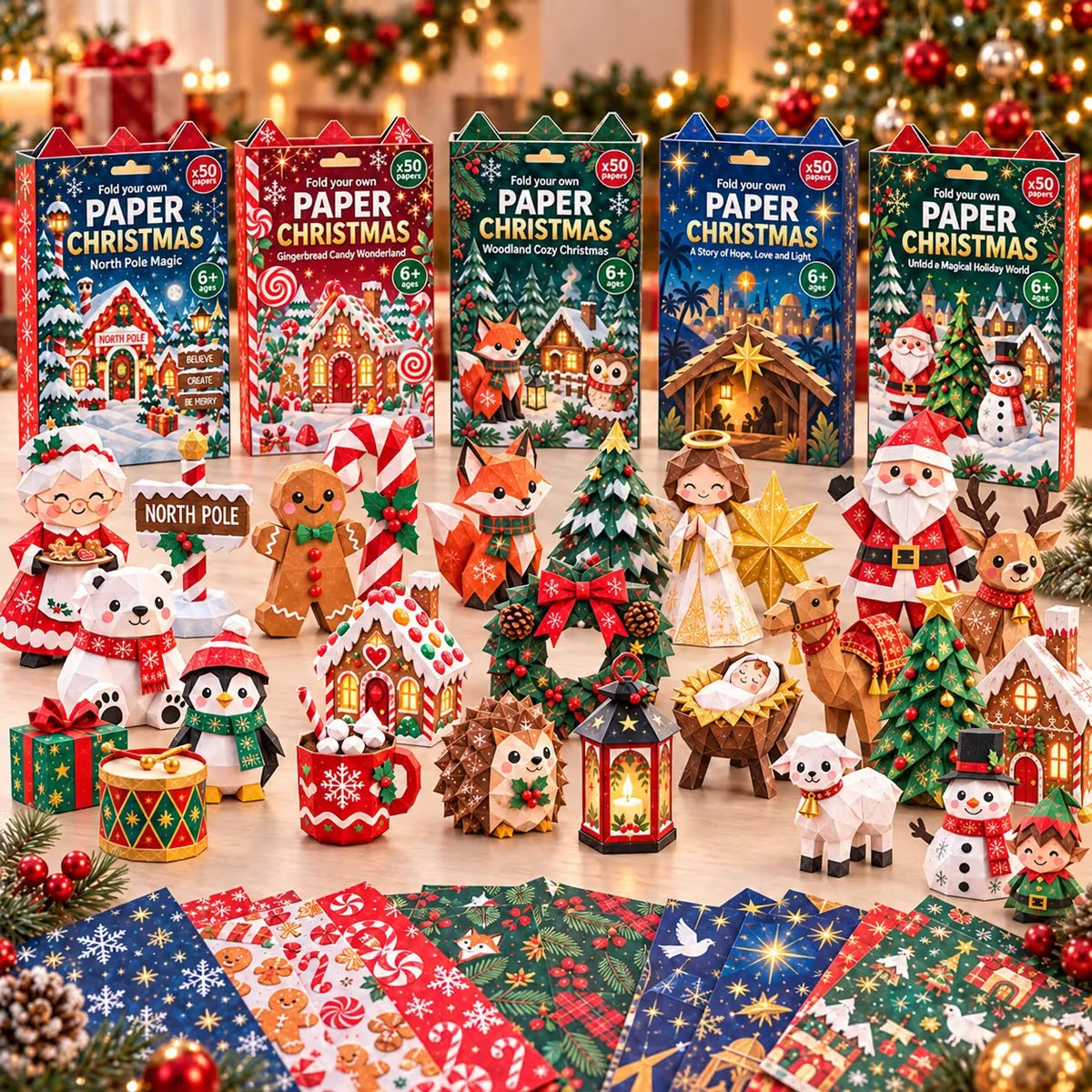 🎄 Paper Christmas Master Set™ – 5-in-1 3D Holiday Craft Kit with 250 Festive Papers