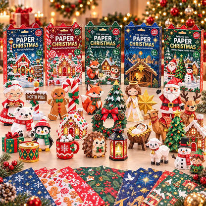 🎄 Paper Christmas Master Set™ – 5-in-1 3D Holiday Craft Kit with 250 Festive Papers