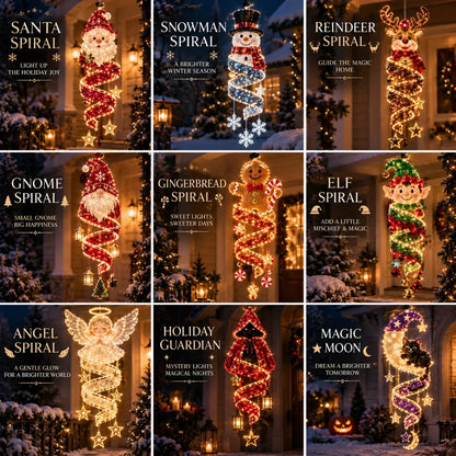 ✨Christmas Elf Spiral Hanging LED Light – Glowing Holiday Porch & Window Decor