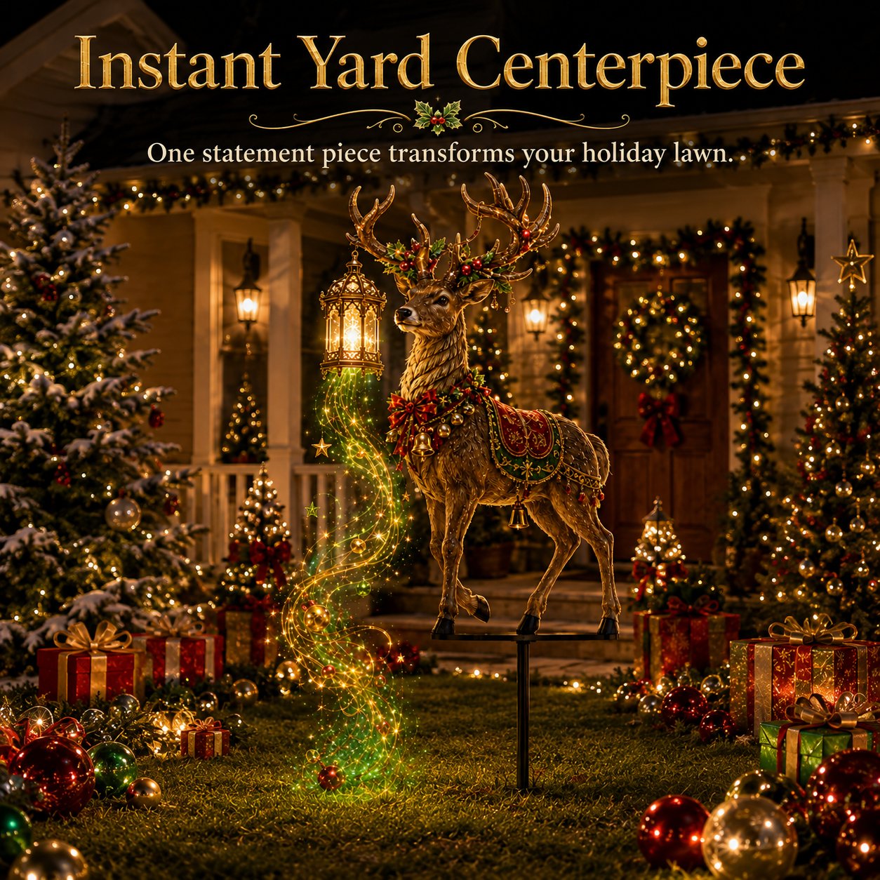 🎄50% OFF- Holiday Yard Special | Light-Up Reindeer Lantern Stake – Now $45.99 🦌✨