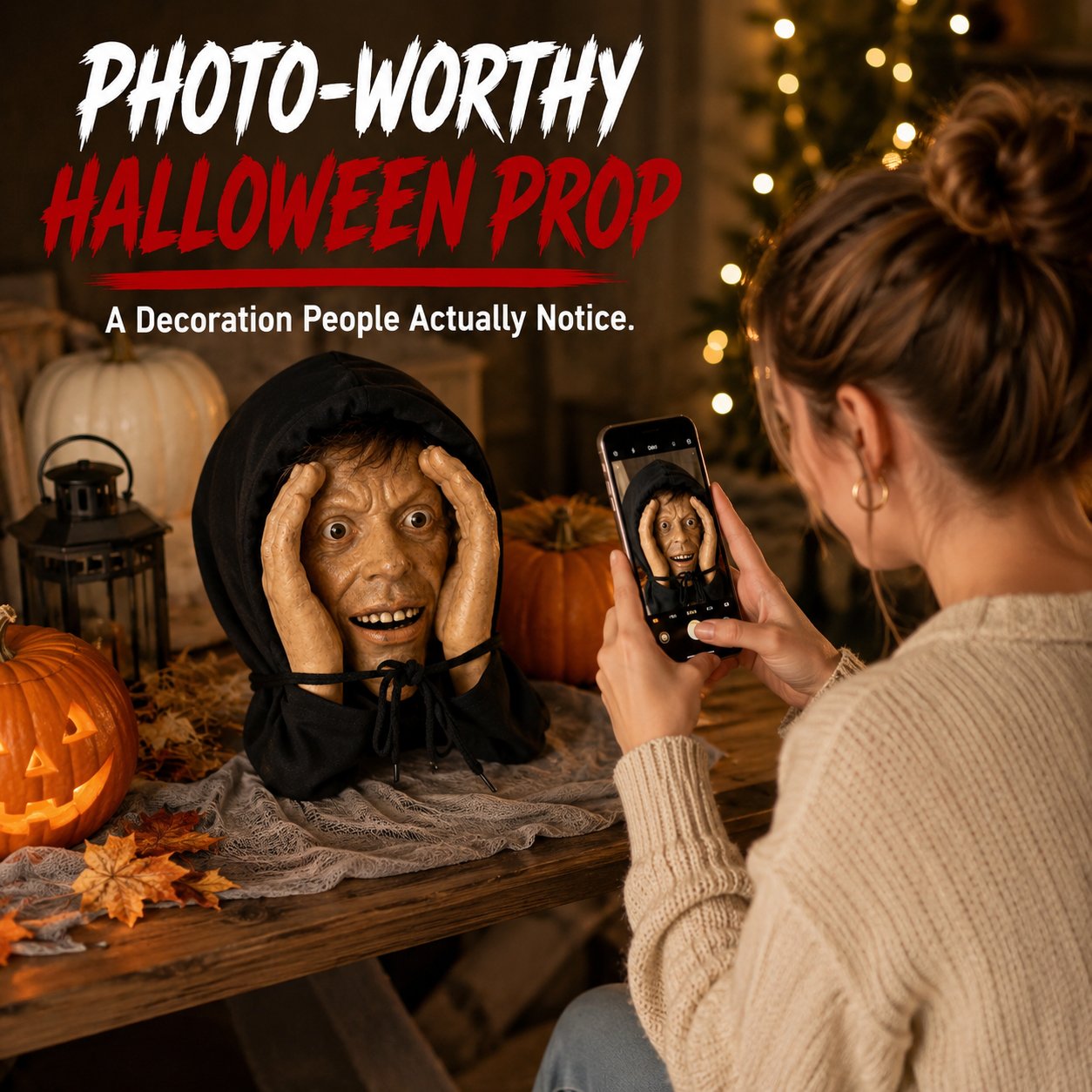 👀 Realistic Halloween Window Peeper – 10.2" Suction Cup Prank Decoration
