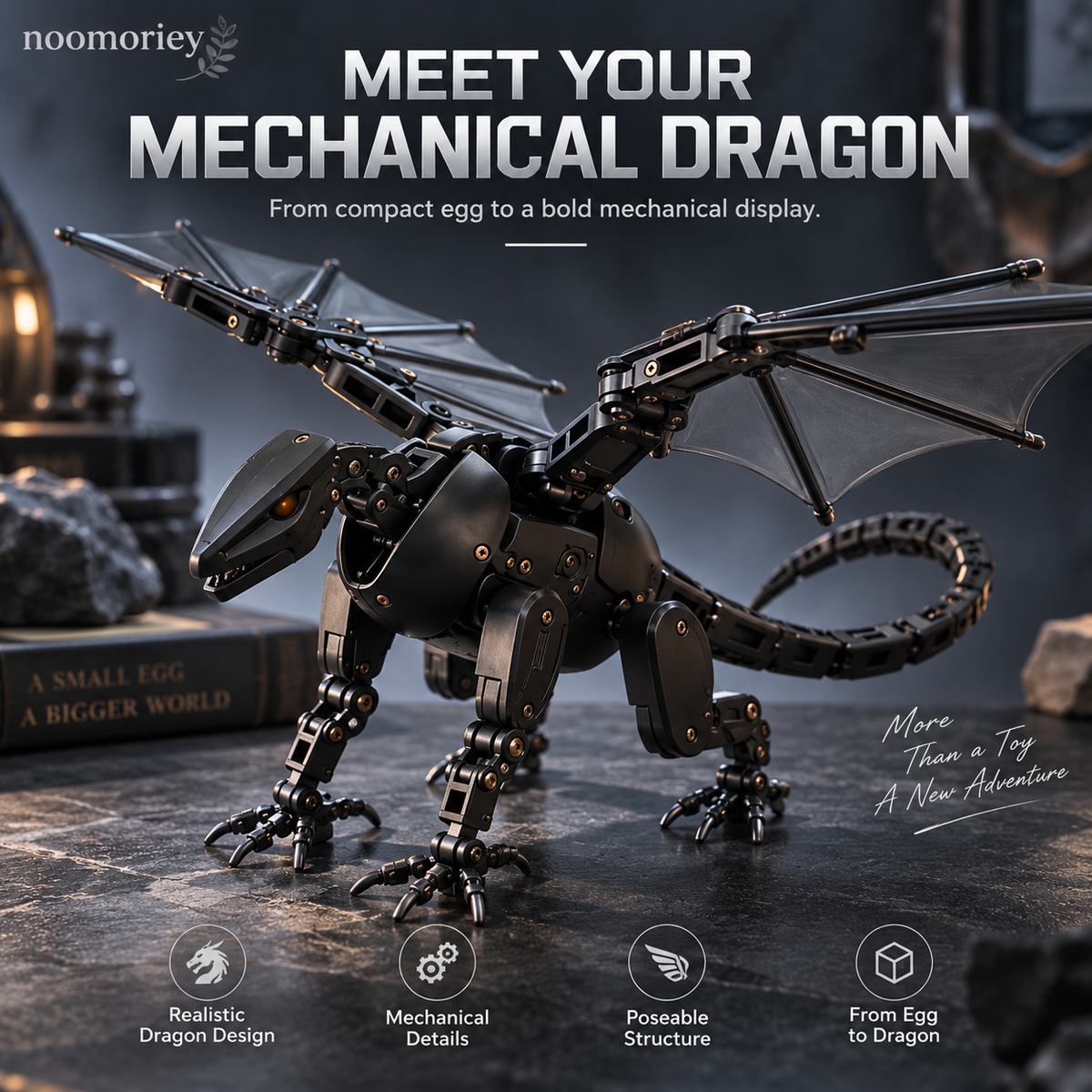 🔥Hot Sale - 50% OFF🔥This Egg Transforms Into a Dragon 🐉 – 2-in-1 Mechanical Dragon Figure