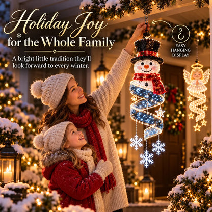 ✨Christmas Elf Spiral Hanging LED Light – Glowing Holiday Porch & Window Decor