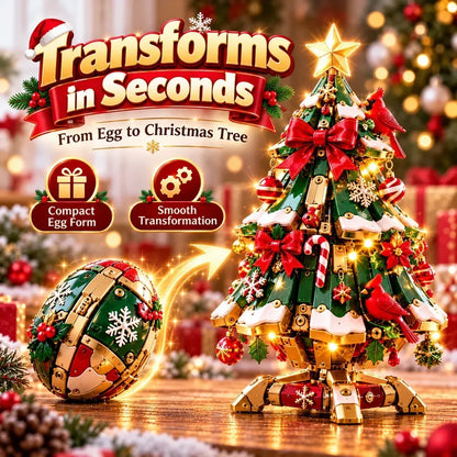 🔥 LAST DAY 50% OFF 🔥 Egg-to-Christmas Tree™ Magical Transforming Toy – Cardinal Christmas Tree Holiday Gift 🎄🎁✨