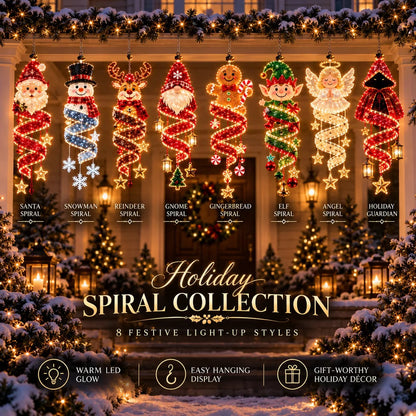 ✨Christmas Elf Spiral Hanging LED Light – Glowing Holiday Porch & Window Decor