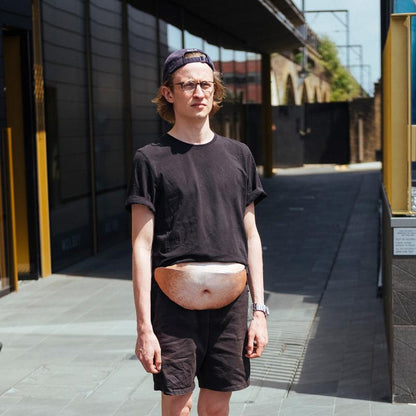 😂 Dad Bod Belly Fanny Pack – Hilarious Realistic Waist Bag with Hidden Storage