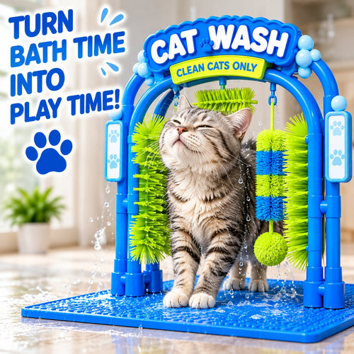 🐱 PurrWash™ Cat Self-Grooming & Play Station