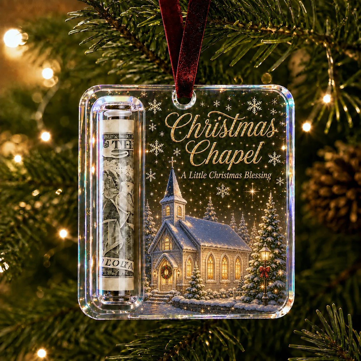 🔥Last day with huge discounts! – ✨🎄Christmas Cash Gift Holder Ornament