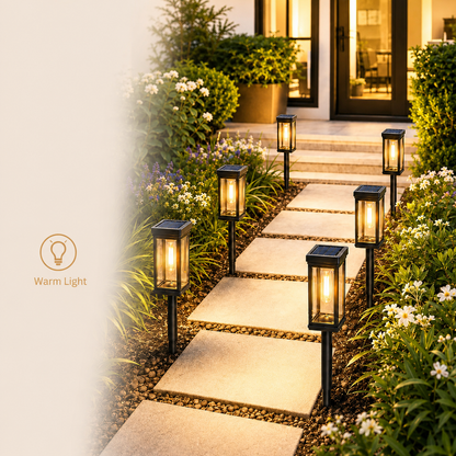 Solar Garden Path Lights with Warm &Cool White Options