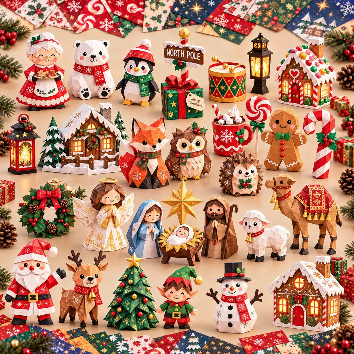 🎄 Paper Christmas Master Set™ – 5-in-1 3D Holiday Craft Kit with 250 Festive Papers