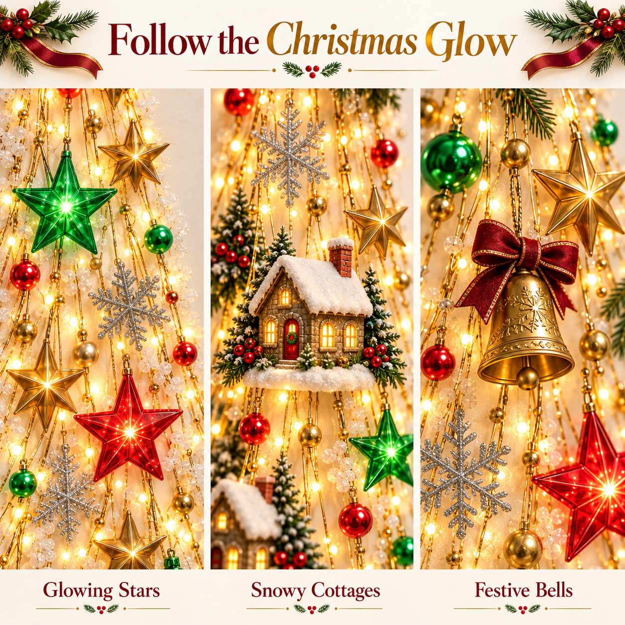 🎄 Christmas Sale – Enchanted Glow Christmas Cascade Wall Light with Remote Control