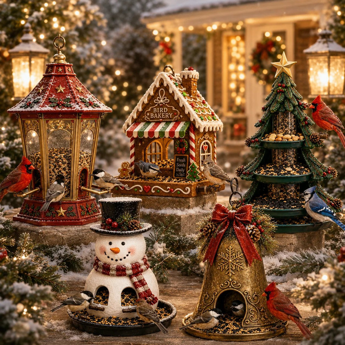 🔥Hot Sale - 50% OFF🔥✨🎄 Christmas Bird Feeder Collection™ – Festive Hanging Garden Feeders for Wild Birds