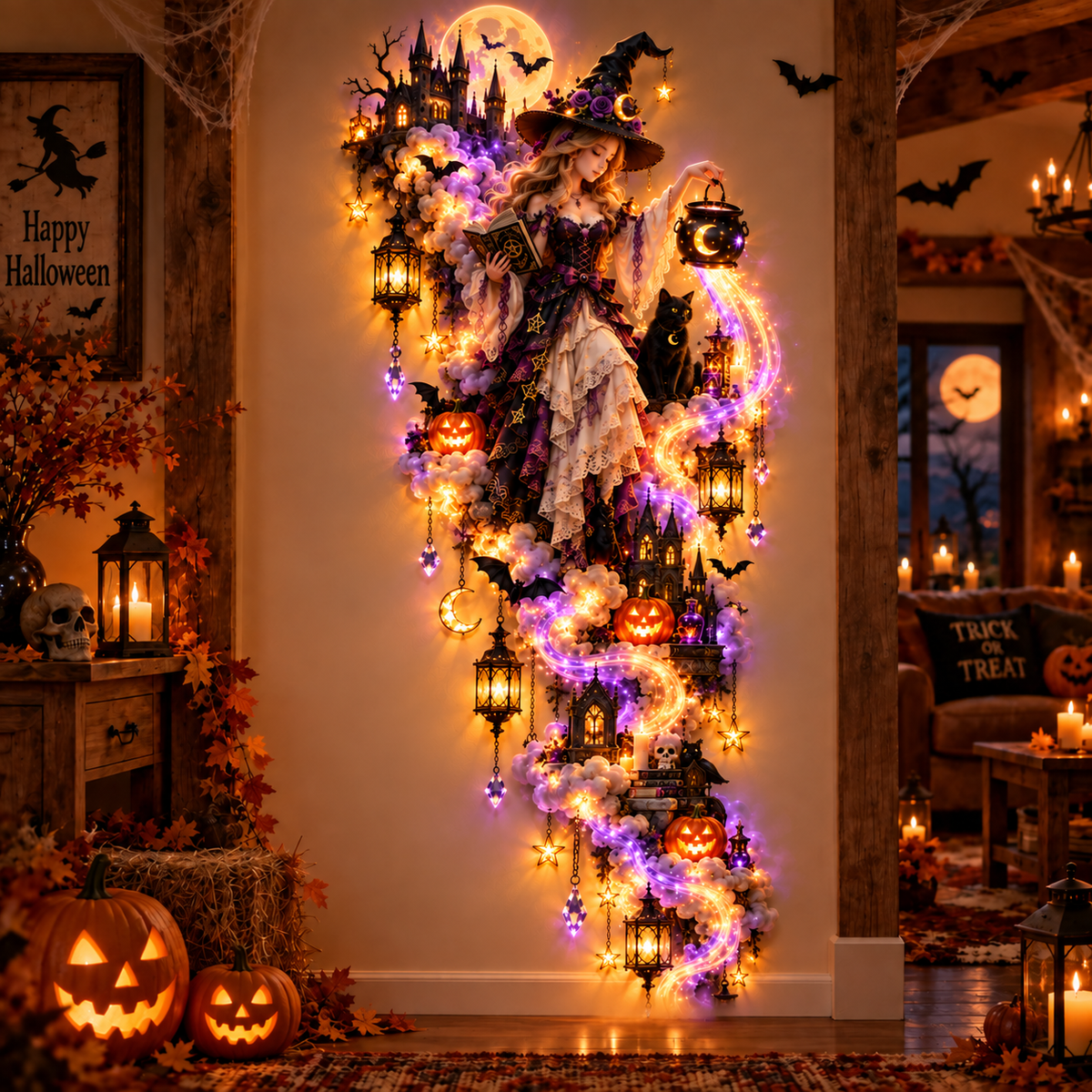 🎃 Halloween Hot Sale – 50% OFF ✨ Enchanted Witch Magic Trail Wall Light™ – Bring Halloween Magic Home