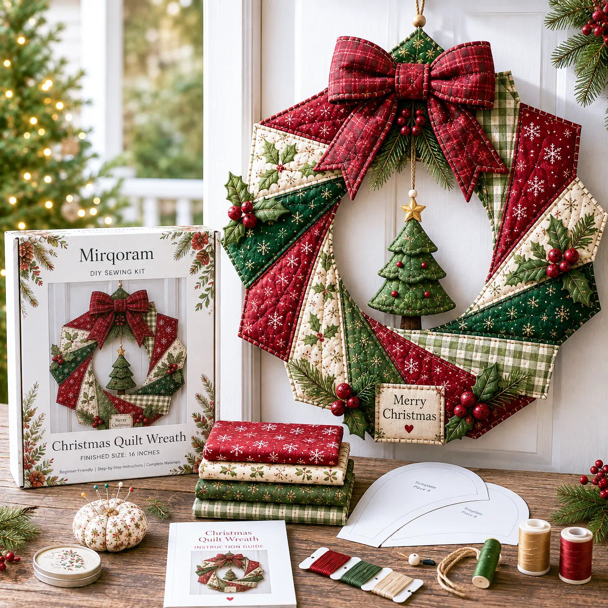 🔥LAST DAY 50% OFF - 🎄Christmas Fabric Wreath DIY Kit 💫