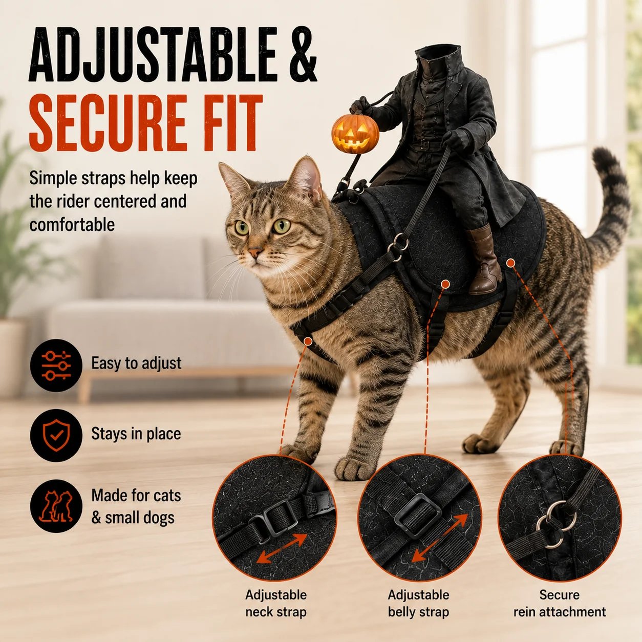 😺The Headless Horseman Rider Pet Costume🎃
