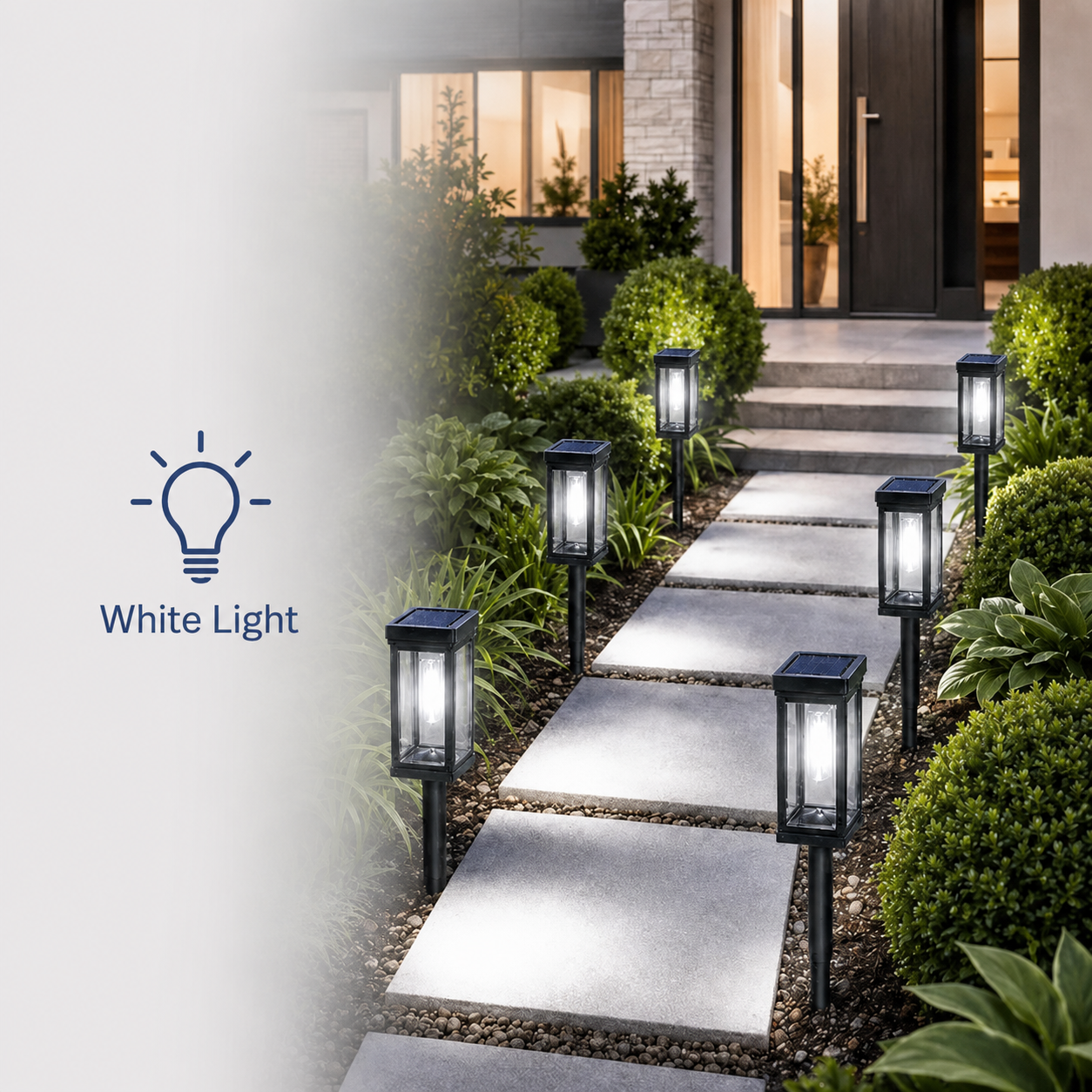 Solar Garden Path Lights with Warm &Cool White Options