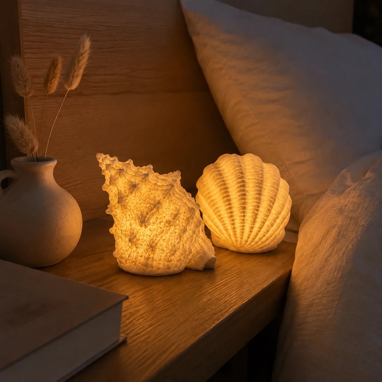 🌊✨Coastal Afterglow Shell & Conch Light Set
