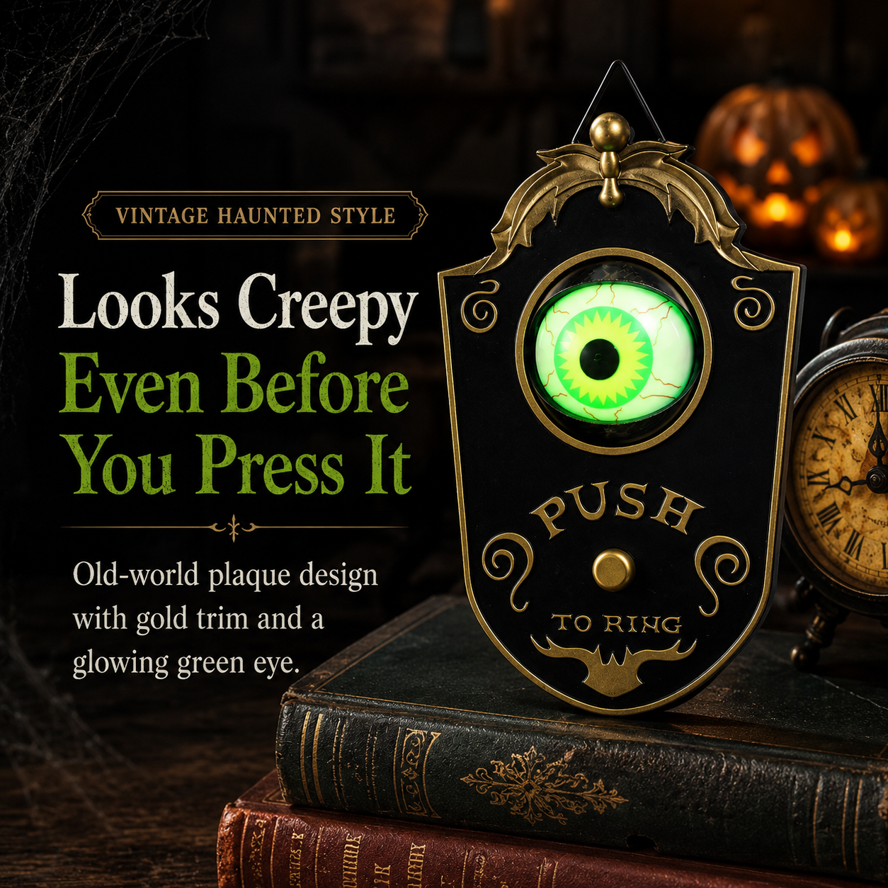 🔔 Ring If You Dare Halloween Doorbell – Glowing Moving Eye Haunted Door Decor