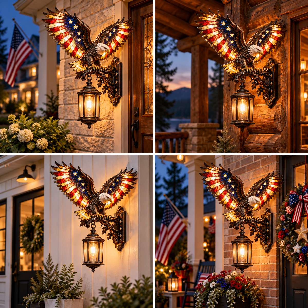 🦅🇺🇸 Freedom Wings – Patriotic Eagle Porch Wall Light