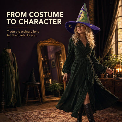 🧙‍♀️ ✨ Quilted Patchwork Witch Hat – Choose Your Magical Pattern