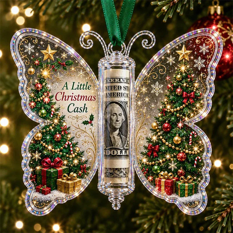 🦋💵 Christmas Cash Gift Butterfly Ornament – Holiday Money Holder Keepsake 🎄✨