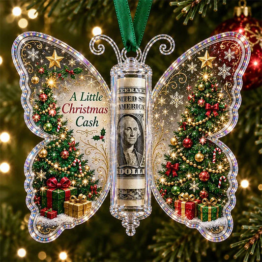 🦋💵 Christmas Cash Gift Butterfly Ornament – Holiday Money Holder Keepsake 🎄✨