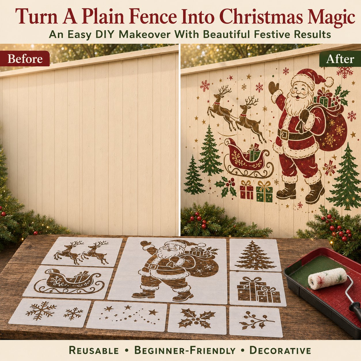 💥 LAST DAY 49% OFF – 🌿 Garden Wall Stencil™ Collection | Make your walls look lively and not monotonous