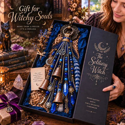 🌙 Celestial Door Charm – Vintage Bells, Moon Charms & Crystal-Style Hanging Decor