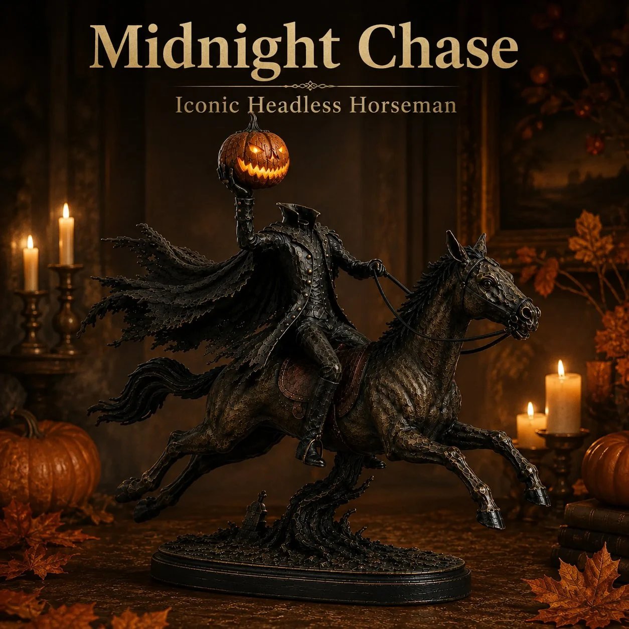 Midnight Chase Headless Horseman LED Statue - Halloween Decor