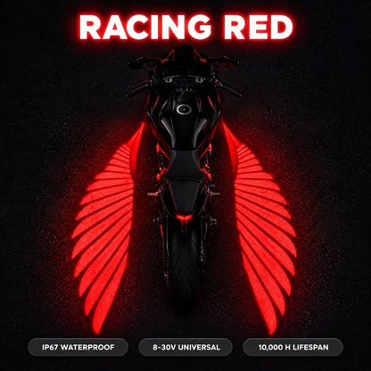 🏍️ IP67 Waterproof & Dustproof Angel Wing Motorcycle LED Projector Lights (1 Pair)