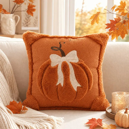 Jacquard Pumpkin Pillow Covers – 18x18 Inch