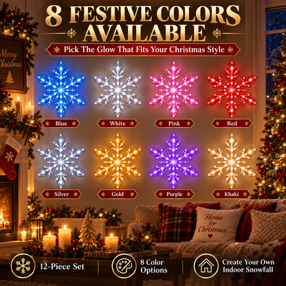 🎄 Christmas Sale 49% OFF❄️LED Snowflake Wall Light Set – Remote-Controlled Christmas Winter Decor