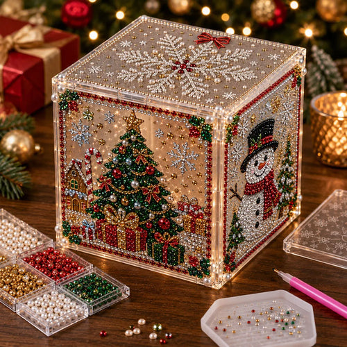 🔥Last day with huge discounts!3D Christmas Diamond Painting Gift Box DIY Kit