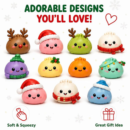 🎄 24-Day Mystery Dumpling Squishy Advent Calendar – Christmas Countdown Surprise Toys
