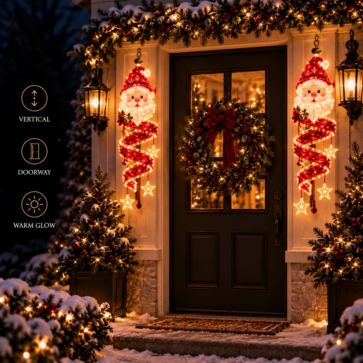 ✨Christmas Elf Spiral Hanging LED Light – Glowing Holiday Porch & Window Decor