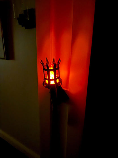 Medieval Torch Wall Sconce: Battery LED Realistic Candle Light with Remote