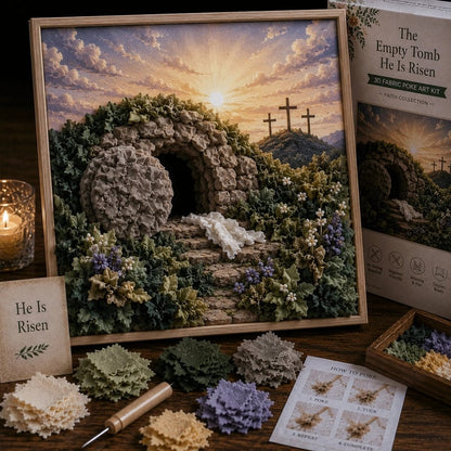 ✝️ 3D Christian Fabric Poke Art Kit – No-Sew Faith Craft & Meaningful Home Décor