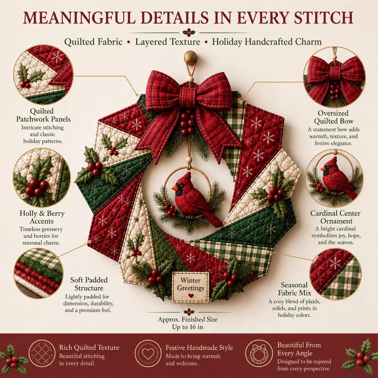 🔥LAST DAY 50% OFF - 🎄Christmas Fabric Wreath DIY Kit 💫