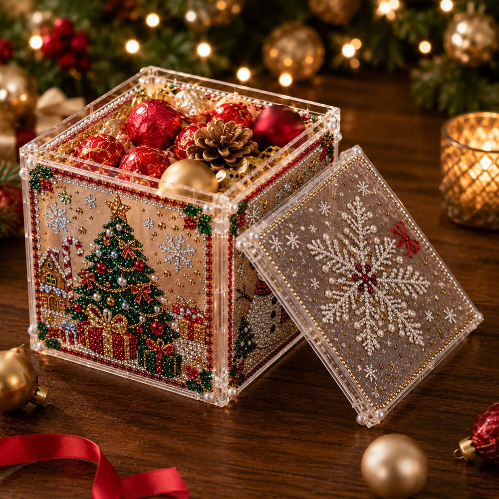 🔥Last day with huge discounts!3D Christmas Diamond Painting Gift Box DIY Kit