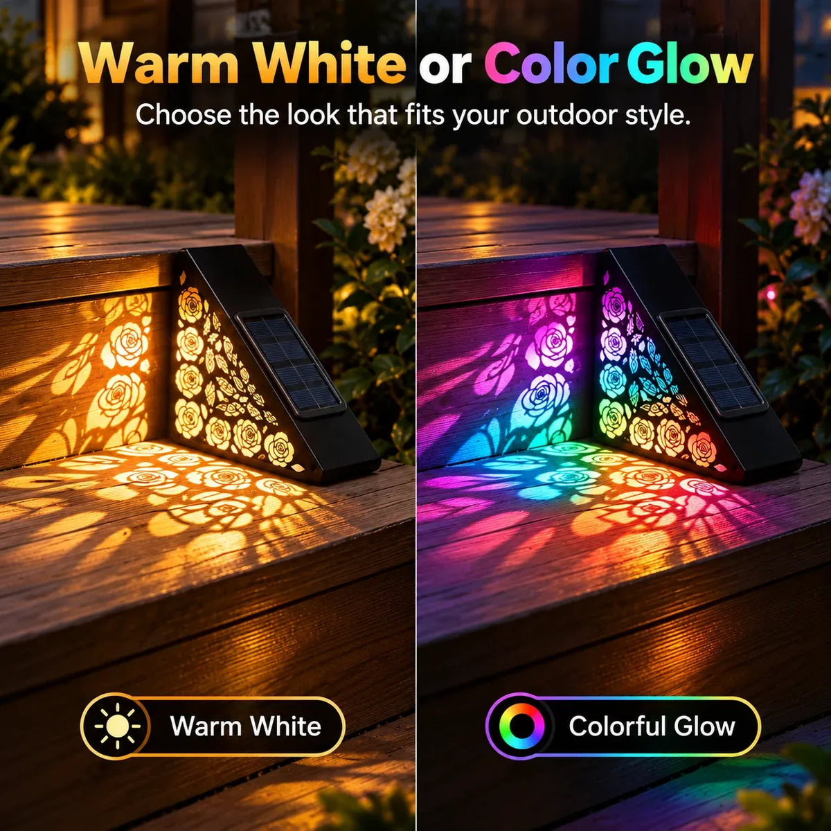 🔥Hot sales✨2-Pack Solar Step Lights | Dusk-to-Dawn Outdoor Lighting with IP65 Weather Resistance & No Wiring 🌙